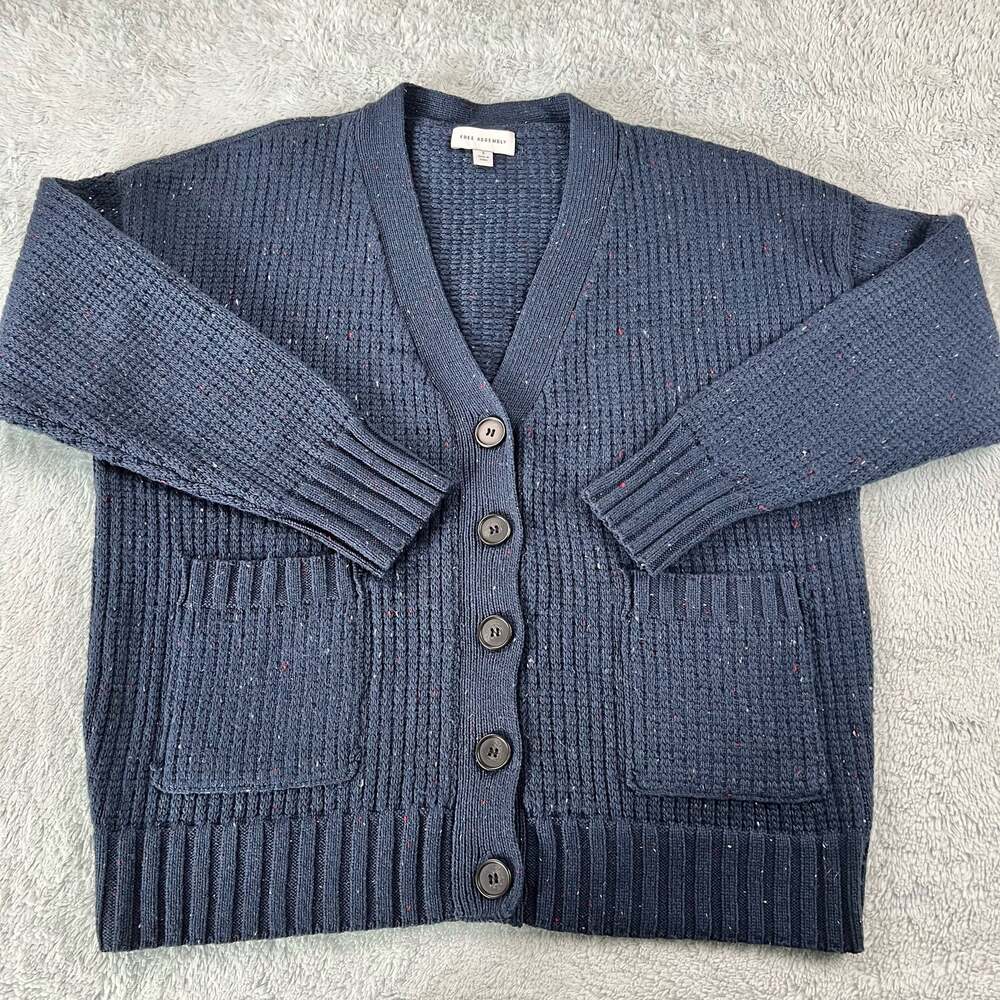 Free Assembly Navy Blue women’s Cardigan sweater oversized Small
